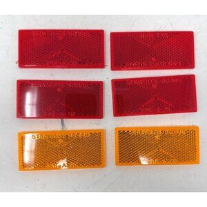 Harley NOS 59261-77 Reflector Set Red Amber SAE-A-70 Stratolite No. 99S 3x1 inch
